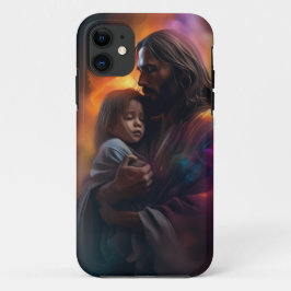 Capa Para iPhone 11 Jesus segura uma criança provê conforto