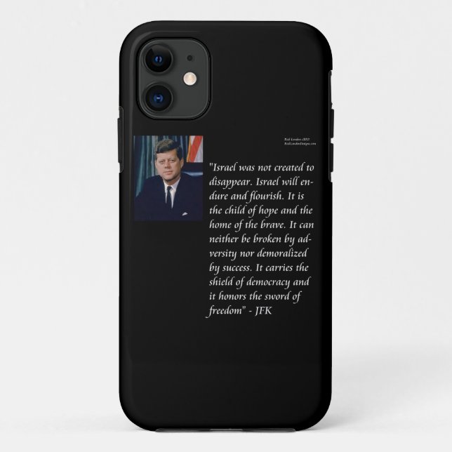Capa Para iPhone 11 JFK e célebre citação sobre Israel (Verso)