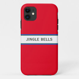 Capa Para iPhone 11 JINGLE BELLS Festivo Moderno Vermelho Bandeiras