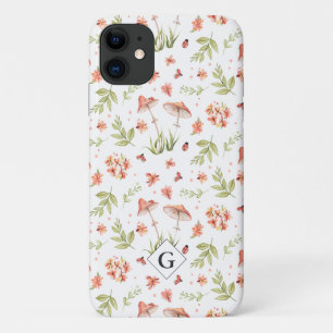 Capa Para iPhone 11 Joaninhas Florais Encantadoras   Monograma