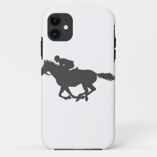 Capa Para iPhone 11 Jockey com cavalo Silhout - Escolha a cor de fundo