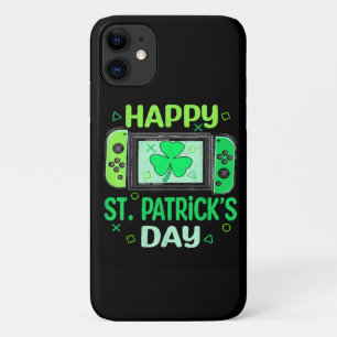 Capa Para iPhone 11 Jogador de Vídeo Shamrock Feliz Dia de São Patríci