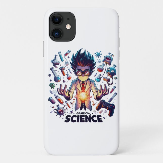 Capa Para iPhone 11 Jogo de Concoção Química, Tema Ciência (Verso)