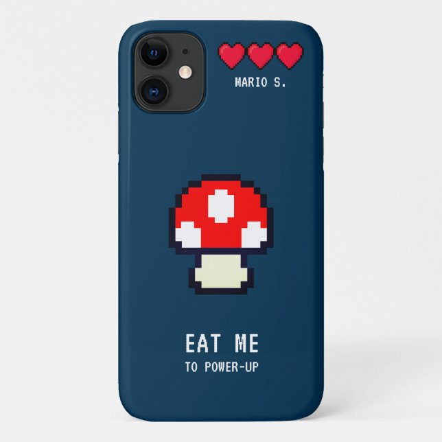 Capa Para iPhone 11 Jogo retrô de computador de 8 bits - Magic Mushroo (Verso)