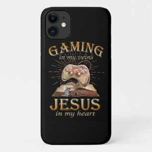 Capa Para iPhone 11 Jogos em Minhas Veias Jesus no Meu Coração