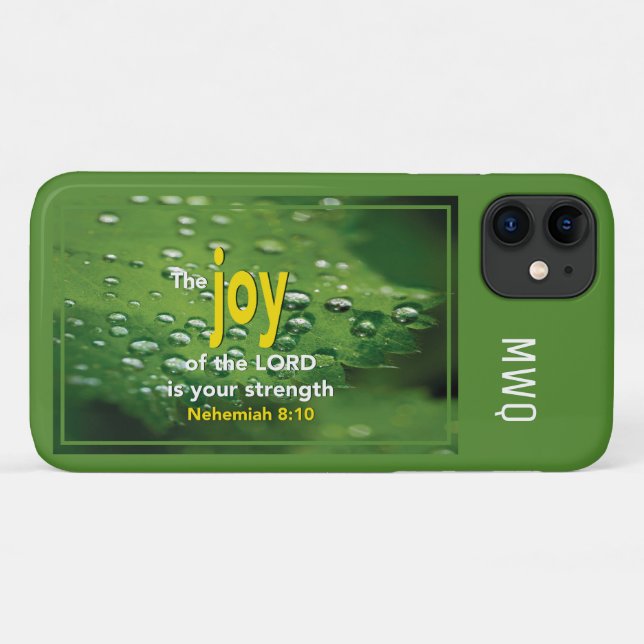 Capa Para iPhone 11 JOY OF THE LORD É SUA FORÇA, Christian (Verso (horizontal))