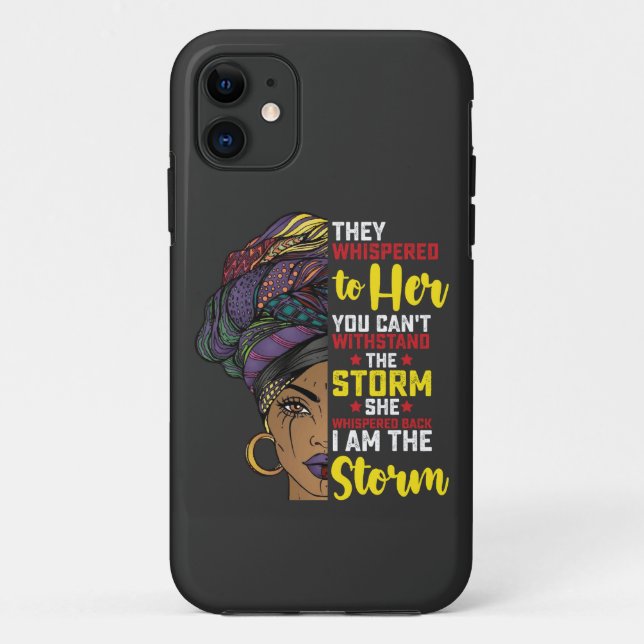 Capa Para iPhone 11 Juneteenth Eu Sou A Tempestade Melanina Menina Pre (Verso)