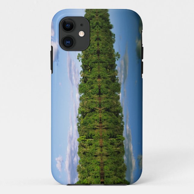 Capa Para iPhone 11 Juruena, Brasil. Margem florestada de rio refletid (Verso)