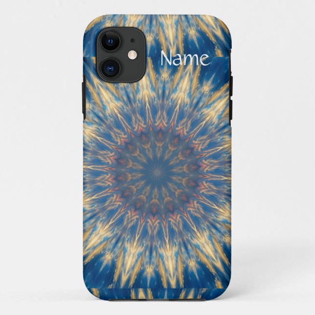 Capa Para iPhone 11 Kaleidoscópio Blue Chakra Thunder_Cove (Verso)