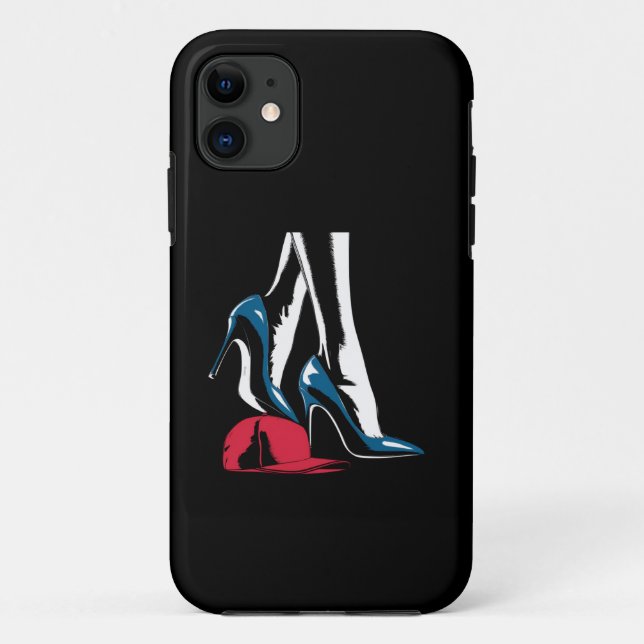 Capa Para iPhone 11 Kamala Harris Heels Sobre Maga Hat (Verso)