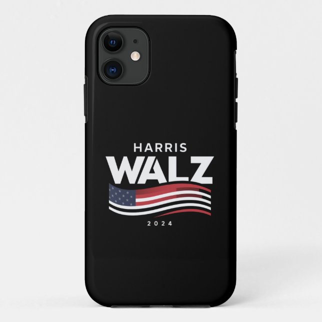 Capa Para iPhone 11 Kamala Harris Tim Walz Walz 2024 Eleição (Verso)