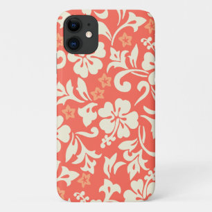Capa Para iPhone 11 Kapalua Pareau Hawaiian Hibiscus Coral
