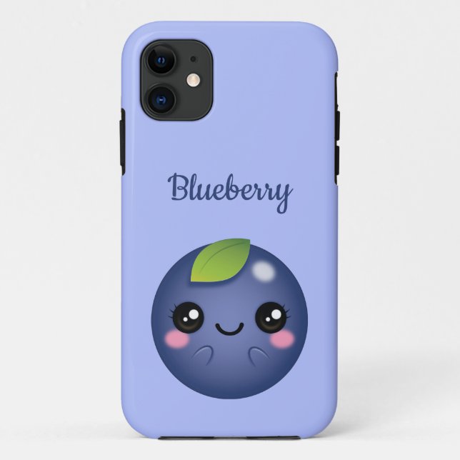 Capa Para iPhone 11 Kawaii Blueberry (Verso)