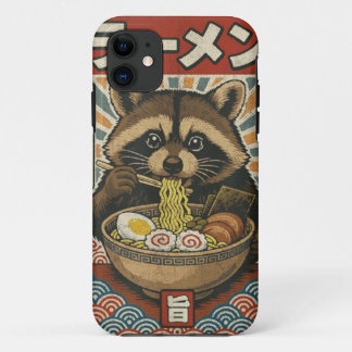 Capa Para iPhone 11 Kawaii Retro Vintage Japanese Slurping Ramen Racco