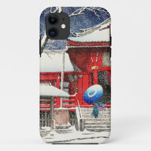 Capa Para iPhone 11 Kawase Hasui Neve em Ueno Kiyomizudo hanga art