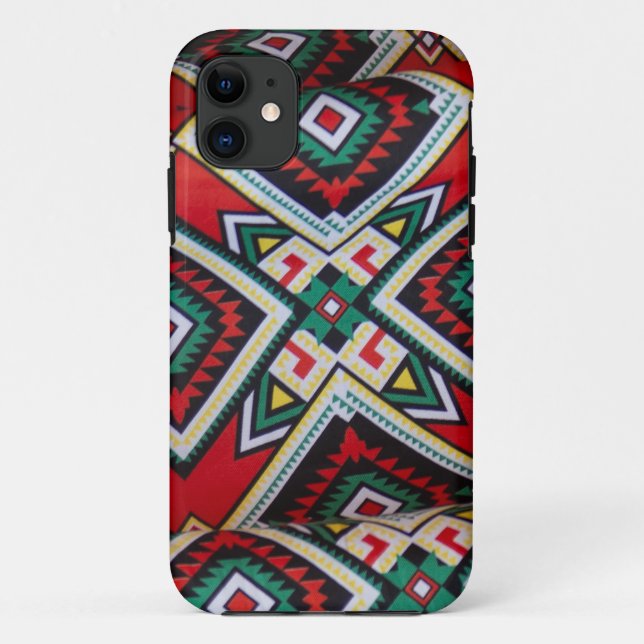 Capa Para iPhone 11 Kente Geometric Tapestry (Verso)