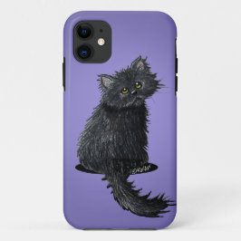 Capa Para iPhone 11 KiniArt Black Persian Cat