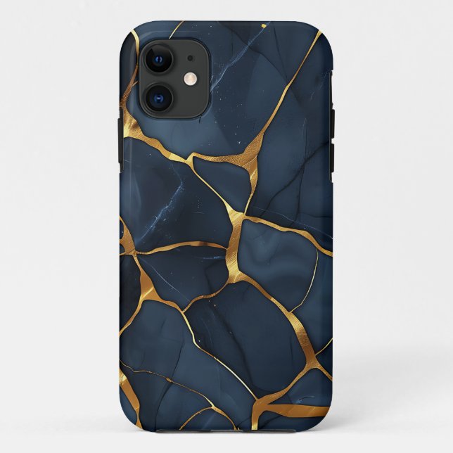Capa Para iPhone 11 Kintsugi Dark Blue (Verso)