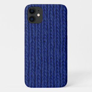 Capa Para iPhone 11 Lã de malha azul fechada