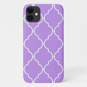 Capa Para iPhone 11 Lábio Roxo, Quatrefoil, Trellis Marroquina