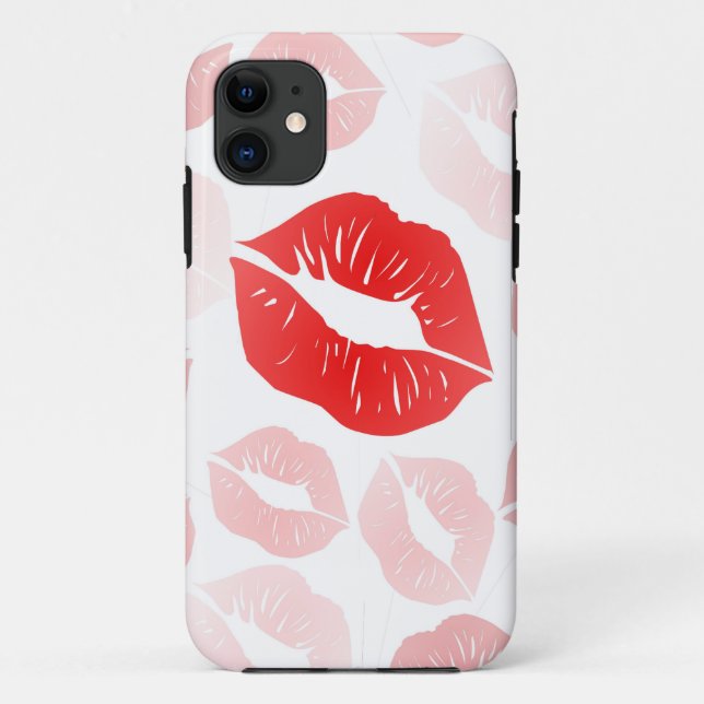 Capa Para iPhone 11 Lábios do batom (Verso)