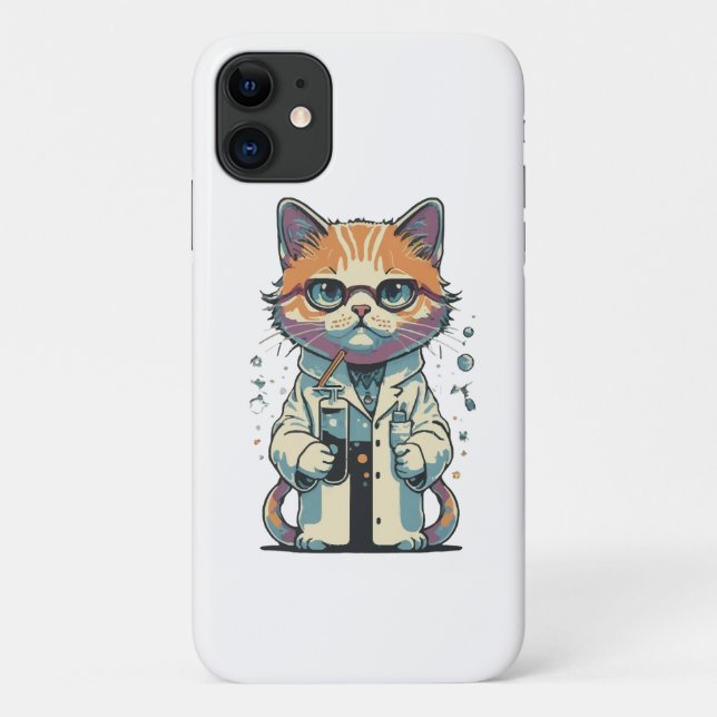 Capa Para iPhone 11 Laboratório de Gatos Focado (Verso)