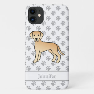 Capa Para iPhone 11 Labrador Amarelo - Cão e nome do desenho animado b