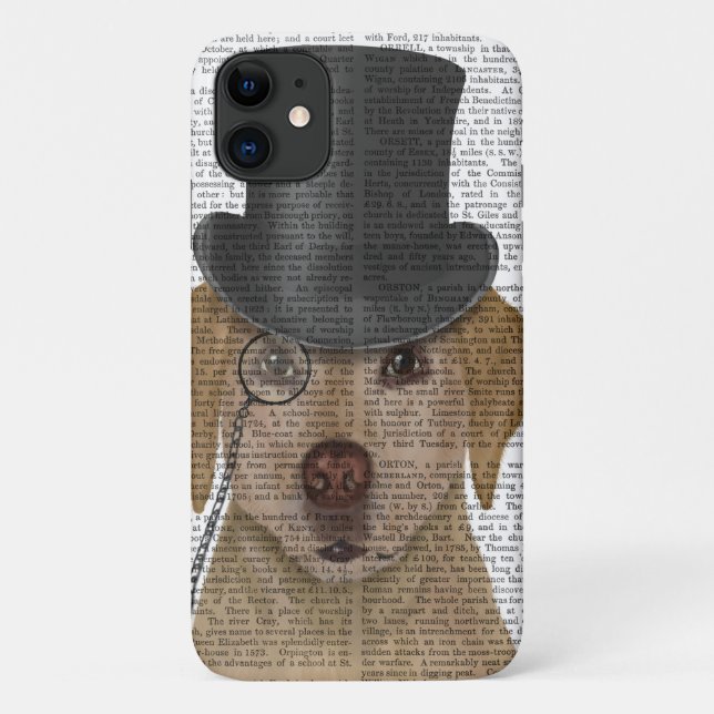 Capa Para iPhone 11 Labrador Amarelo, Chapéu Formal (Verso)