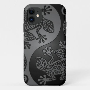 Capa Para iPhone 11 Lagartos cinzentos e pretos de Yin Yang