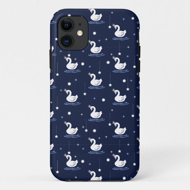 Capa Para iPhone 11 Lago Encantado - Graceful Swan Pattern Design (Verso)
