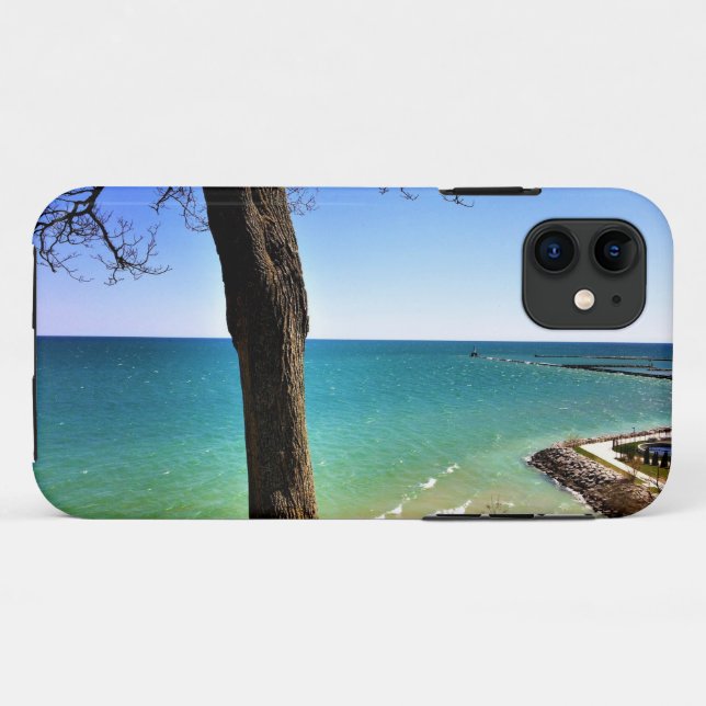 Capa Para iPhone 11 Lago Michigan, Port Washington, Wisconsin (Verso (horizontal))