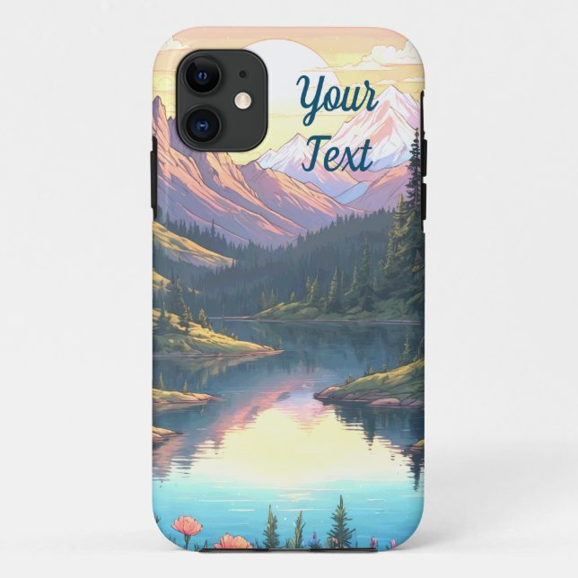 Capa Para iPhone 11 Lago Montanha (Verso)