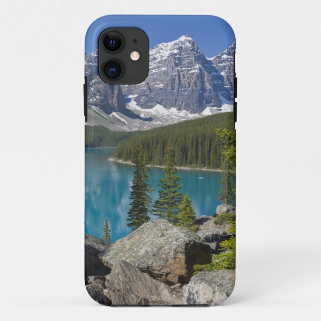 Capa Para iPhone 11 Lago Moraine, Rochas Canadenses, Alberta, Canadá (Verso)