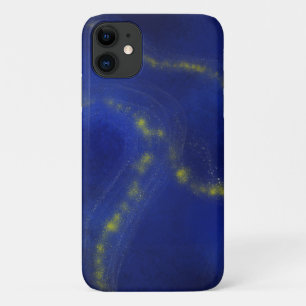 Capa Para iPhone 11 Lapis Azul e Dourado