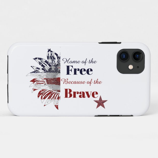 Capa Para iPhone 11 Lar dos livres por causa dos bravos,   (Verso (horizontal))