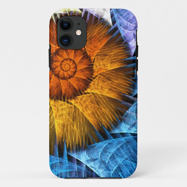 Capa Para iPhone 11 Laranja Amarelo Amarelo Abstrato (Verso)