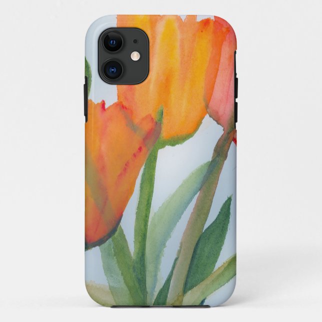 Capa Para iPhone 11 Laranja Citrus Tulips (Verso)