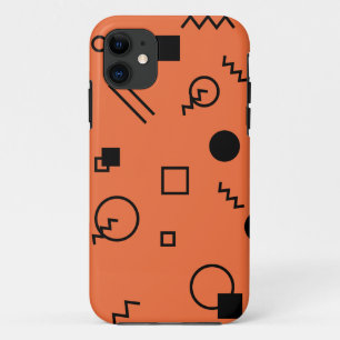 Capa Para iPhone 11 Laranja, diversão, tendências, gráfico geométrico 
