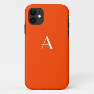 Capa Para iPhone 11 Laranja Vermelho Monograma iPhone 5 Caso