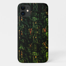 Capa Para iPhone 11 Latido de árvore sob vidro martelado verde