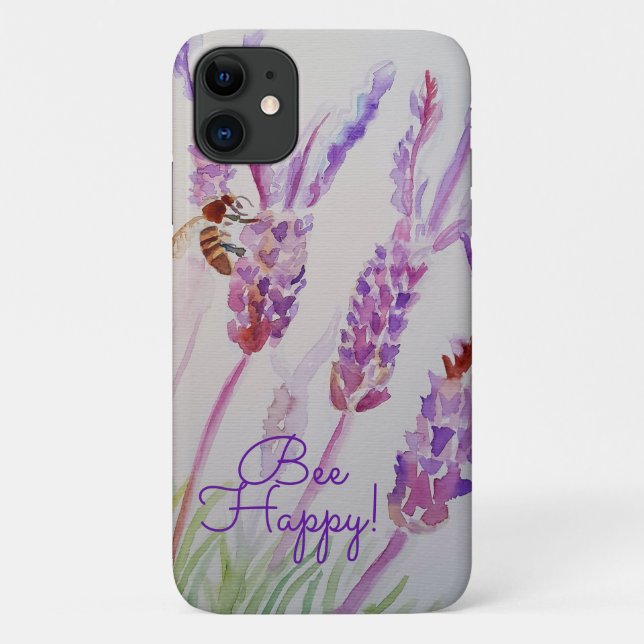Capa Para iPhone 11 Lavanda Bebê Feliz Flor Aquarela (Verso)