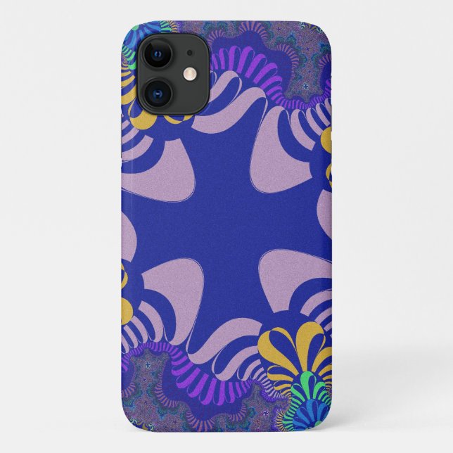Capa Para iPhone 11 Lavanda e cruz roxa (Verso)