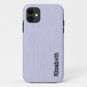 Capa Para iPhone 11 Lavanda simples com monograma de grão de madeira