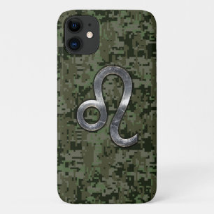 Capa Para iPhone 11 Leão Zodíaco - Símbolo de Camuflagem Digital Ve