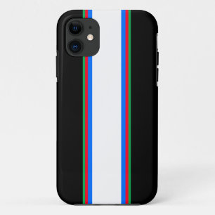 Capa Para iPhone 11 Legal Black White Red Blue Racing Stripes