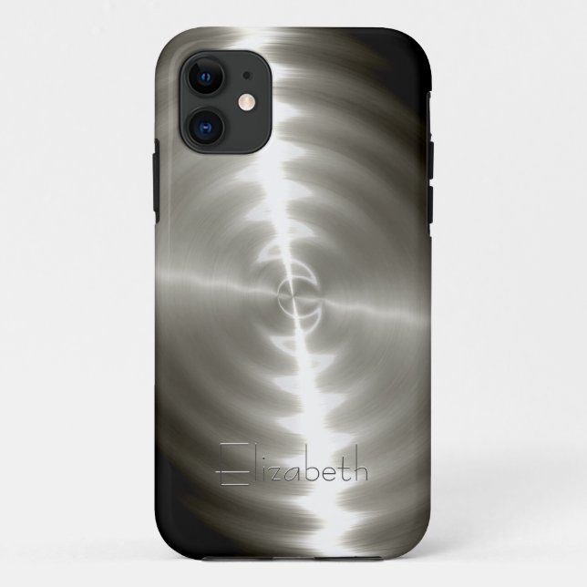 Capa Para iPhone 11 Legal metal brilhante de aço radial (Verso)