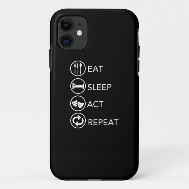 Capa Para iPhone 11 Lei do Sono Repetir Atores Atuando Presente (Verso)