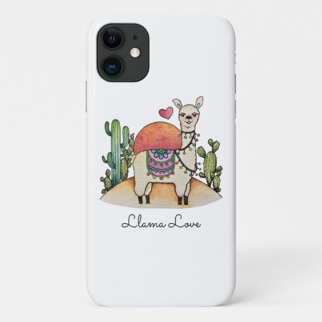 Capa Para iPhone 11 Leia De Aquarela Com Cactus (Verso)