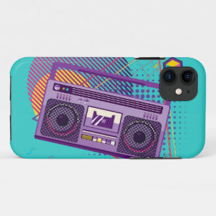 Capa Para iPhone 11 Leitor de cassetes de rádio portátil Funky dos ano