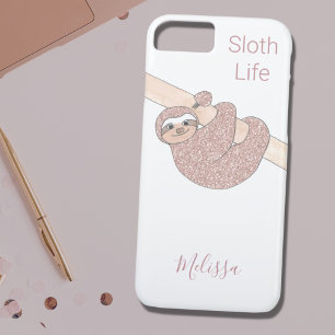 Capa Para iPhone 11 Lentidão de Glitter Glitter de Rosa Dourado Person
